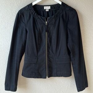 LOFT Black Cotton Peplum Style Jacket Size XS